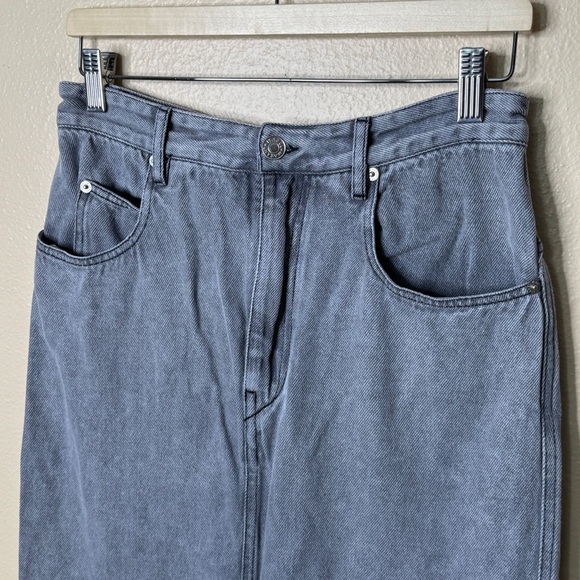 Isabel Marant Skirt Womens 40 Gray Etoile Denim A-line Mid-Length Slit Front - Picture 2 of 11
